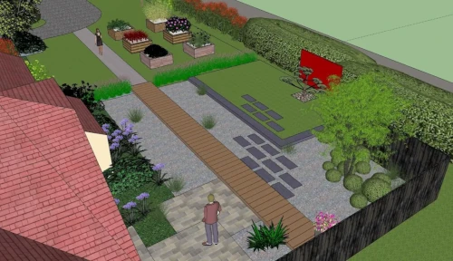 Plan d'une entrée de maison style jardin japonnais